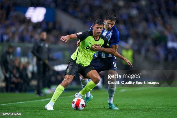 Marko Grujic of FC Porto competes for the ball with Matheus Nunes of Sporting CP during the Portuguese Cup semifinal match between FC Porto and...
