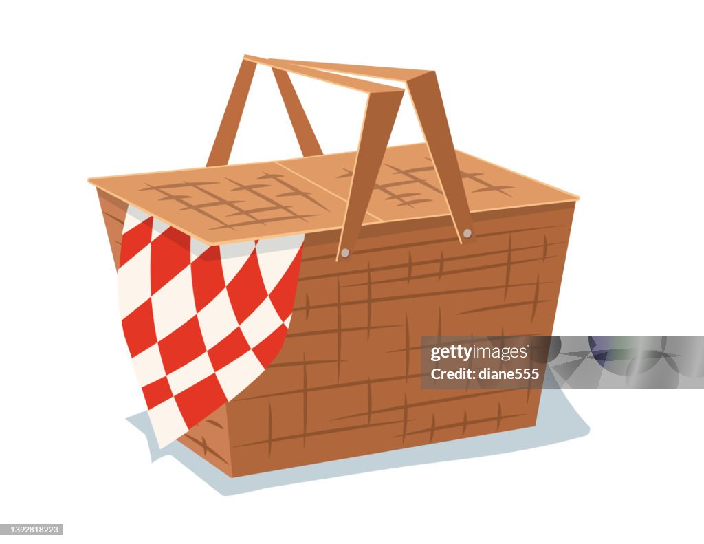 Cartoon Picnic Basket On A Transparent Background High-Res Vector Graphic -  Getty Images