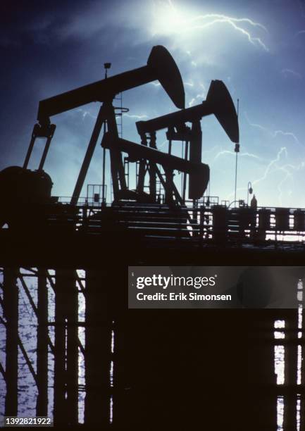 Shady Oil Rig 285 Oil Rig In Storm Stock Photos, High-Res Pictures, and Images ...