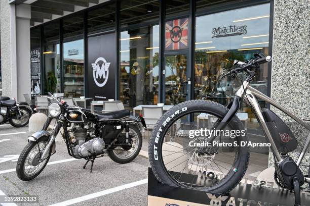 Details at the Matchless Legacy Building opening and Model Y E-Bike presentation on April 21, 2022 in Mogliano Veneto, Italy.