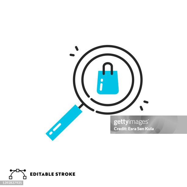tracking order flat line icon with editable stroke - application tracking system stock illustrations