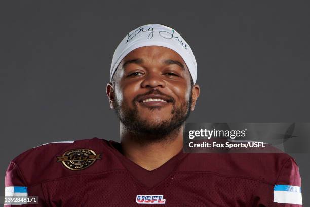 Josh Dunlop of the Michigan Panthers poses for his 2022 USFL headshot at Protective Stadium on March 31, 2022 in Birmingham, Alabama.