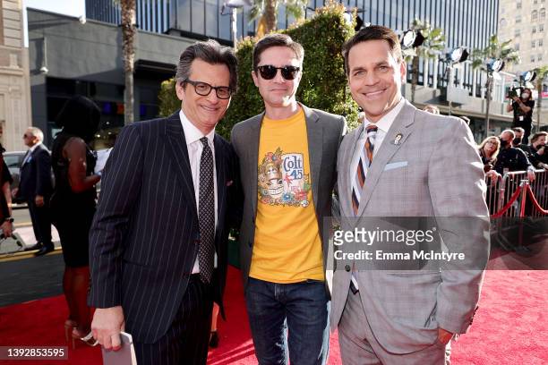 Host Ben Mankiewicz, Topher Grace, and TCM host Dave Karger attend the 40th Anniversary Screening of "E.T. The Extra-Terrestrial" during Opening...