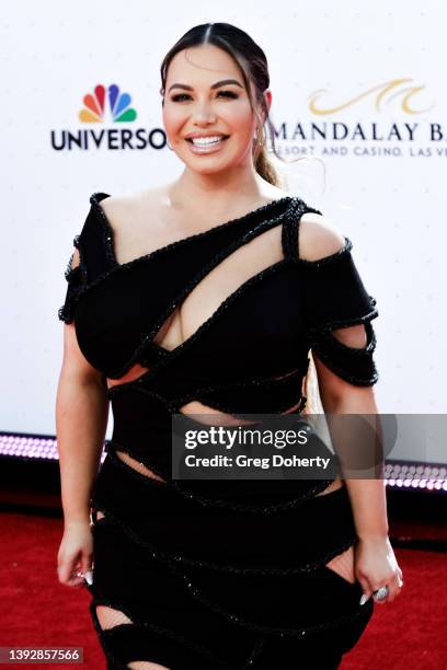 Chiquis arrives at the 2022 Latin American Music Awards at Michelob ULTRA Arena on April 21, 2022 in Las Vegas, Nevada.