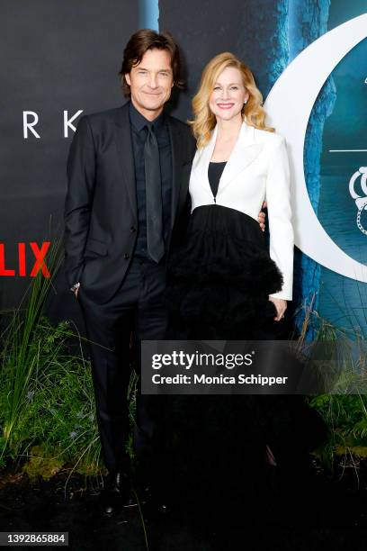 Jason Bateman and Laura Linney attend the Premiere of Ozark S4 presented by Netflix at Paris Theatre on April 21, 2022 in New York City.
