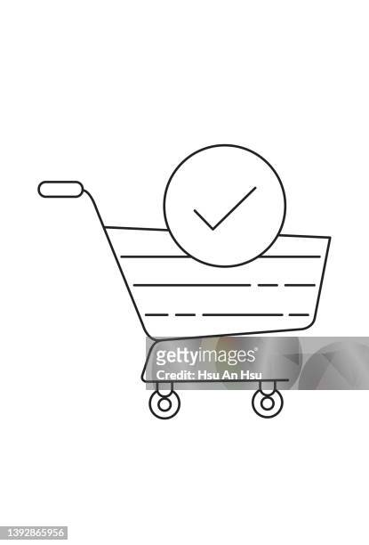 stockillustraties, clipart, cartoons en iconen met shopping cart icon vector illustration in monochrome color. - モノクロ