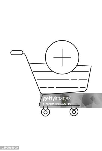 bildbanksillustrationer, clip art samt tecknat material och ikoner med shopping cart icon vector illustration in monochrome color. - ショッピングセンター