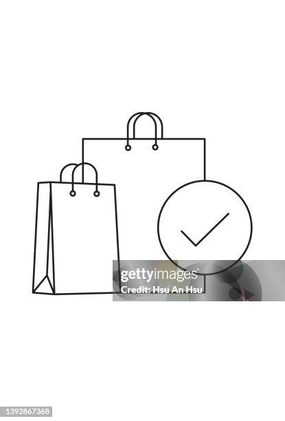 stockillustraties, clipart, cartoons en iconen met shopping bags icon vector illustration in monochrome color. - 小売り