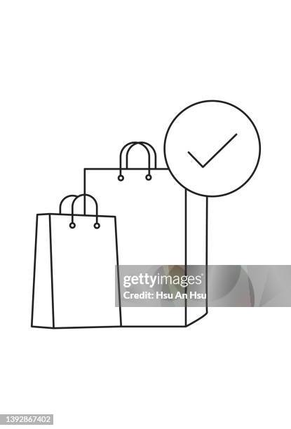 stockillustraties, clipart, cartoons en iconen met shopping bags icon vector illustration in monochrome color. - 買う