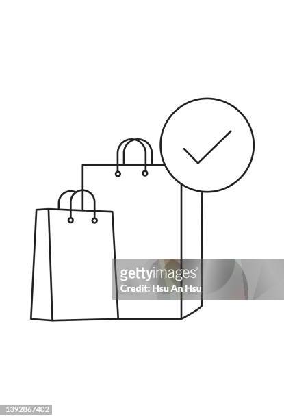 shopping bags icon vector illustration in monochrome color. - eコマース 幅插畫檔、美工圖案、卡通及圖標