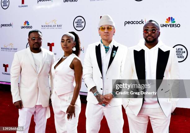 Apl.de.ap, J. Rey Soul, Taboo and will.i.am of the Black Eyed Peas arrives at the 2022 Latin American Music Awards at Michelob ULTRA Arena on April...