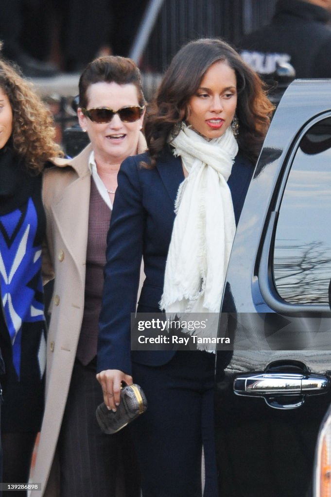Singer Alicia Keys and her mother Teresa Augello leave the Whitney
