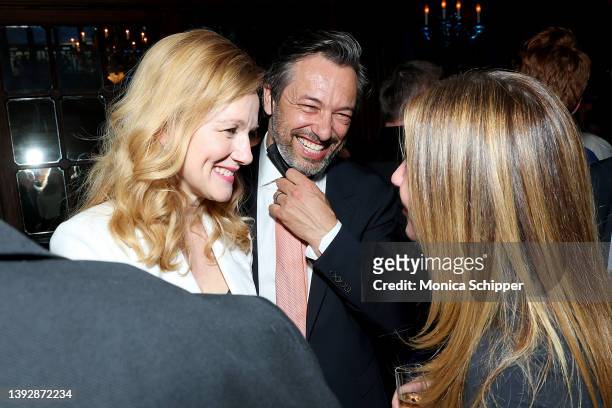Laura Linney and Marc Schauer attend the after party for the Premiere of Ozark S4 presented by Netflix at The Oak Room on April 21, 2022 in New York...