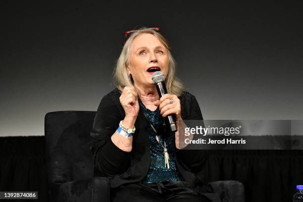 Tess Harper speaks onstage at the screening of "Tender Mercies" during the 2022 TCM Classic Film Festival at the TCL Chinese 4 Theatres Multiplex on...