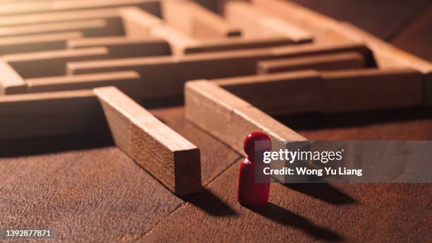 maze solution concept photo - toughness stock pictures, royalty-free photos & images