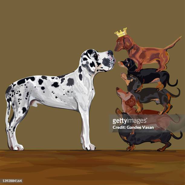 the power of many - dog fighting stock illustrations