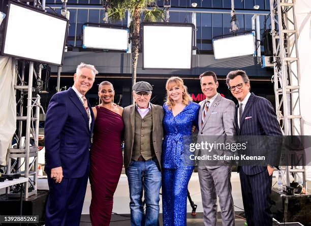 Hosts Eddie Muller and Jacqueline Stewart, special guest Steven Spielberg, and TCM hosts Alicia Malone, Dave Karger, and Ben Mankiewicz attend the...