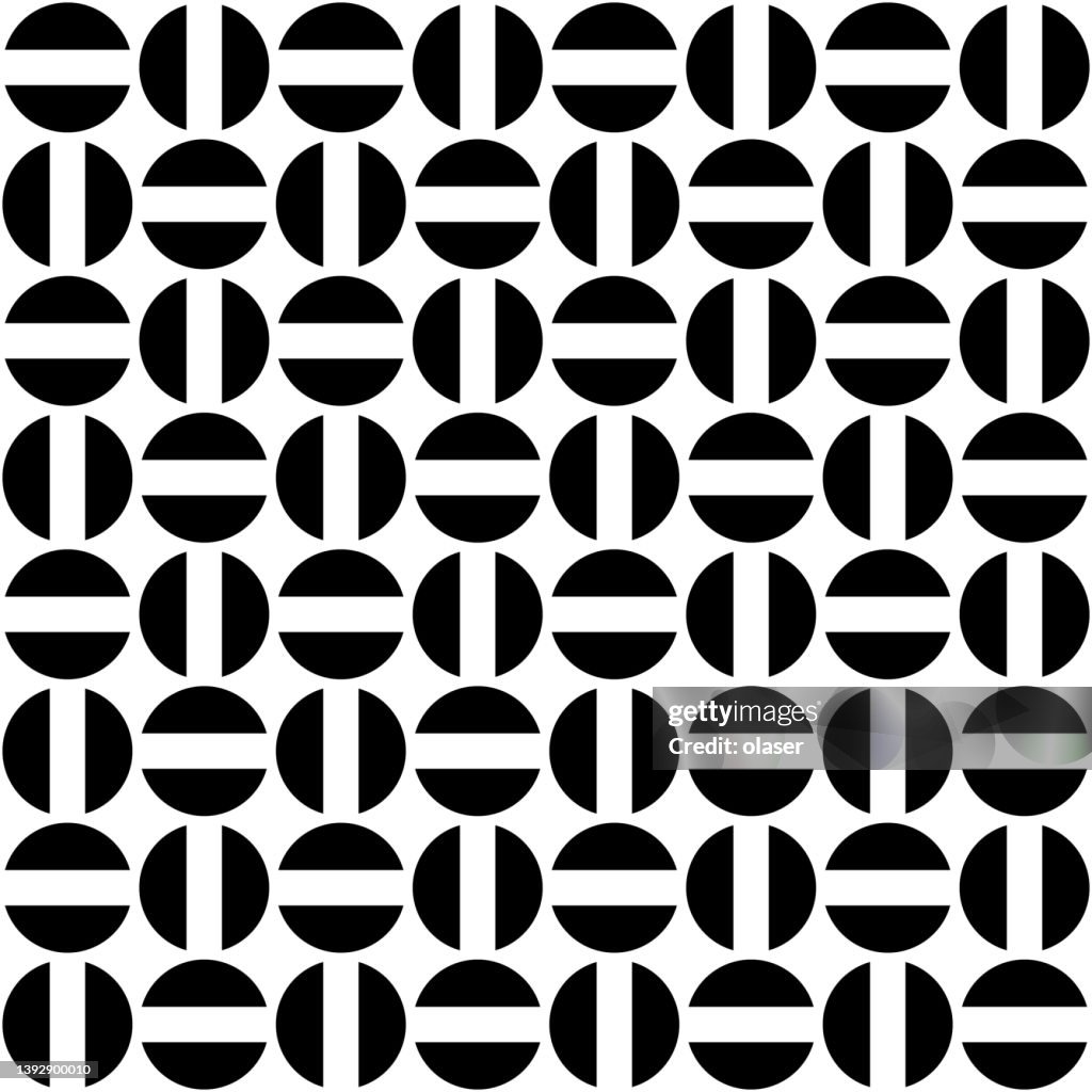 Solid halved circles pattern, every second rotated 90 degrees