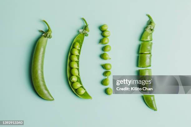 green pea against green background symbolizing healthy eating lifestyle - green pea stock pictures, royalty-free photos & images