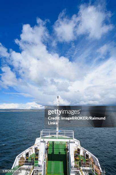 view on ferry boat on sea, mallaig, scotland, united kingdom - mallaig stock pictures, royalty-free photos & images