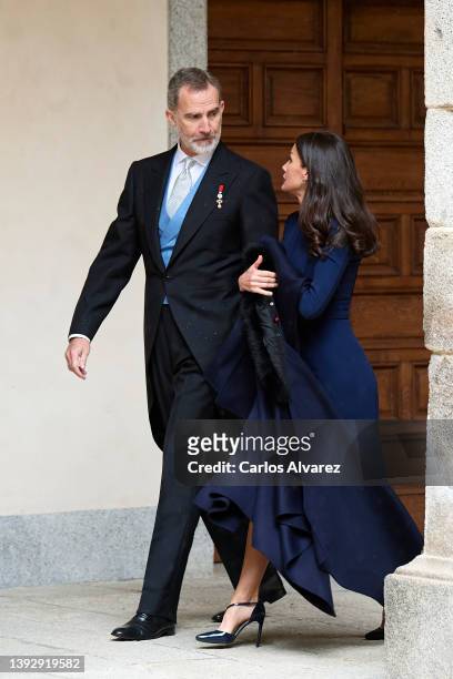 King Felipe VI of Spain and Queen Letizia of Spain deliver Cristina Peri Rossi with the Miguel de Cervantes Literature Prize 2021 in Spanish Language...