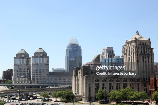 late day images of building scape of downtown cincinnati - cincinnati business stock pictures, royalty-free photos & images