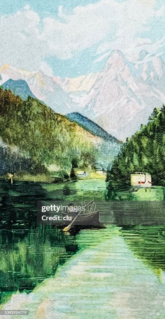 Risserbauer See with the Zugspitze, Bavaria
