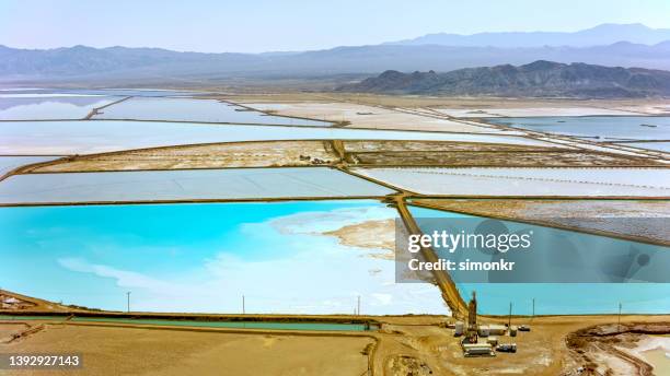 lithium mine of silver peak - mine stock pictures, royalty-free photos & images