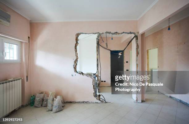 apartment renovation - wall renovation stock pictures, royalty-free photos & images