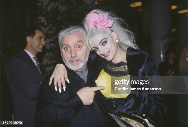 The fashion designer Paco Rabanne and the singer Nina Hagen at the party for World AIDS day.