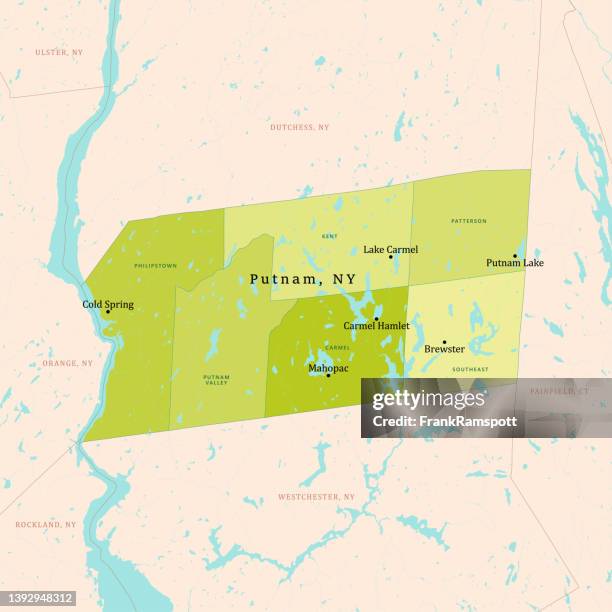 ny putnam vector map green - cold spring stock illustrations