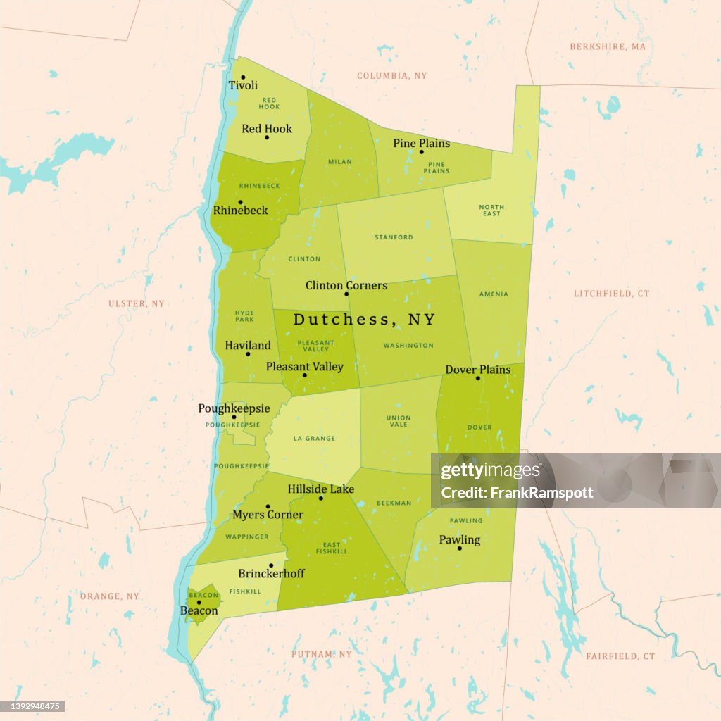 NY Dutchess Vector Map Green