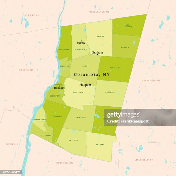 ny columbia vector map green - chatham new york state stock illustrations