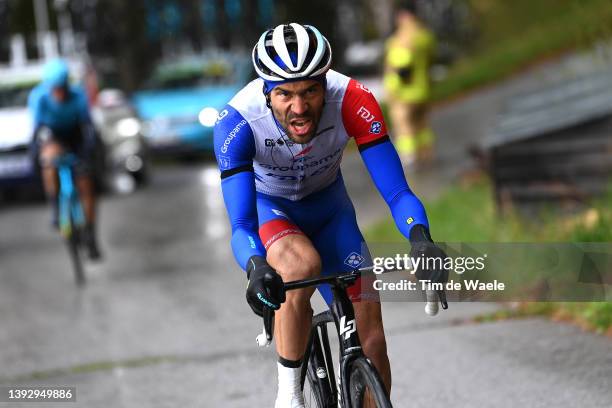 Thibaut Pinot of France and Team Groupama - FDJ attacks in the breakaway during the 45th Tour of the Alps 2022 - Stage 5 a 114,5km stage from Lienz...