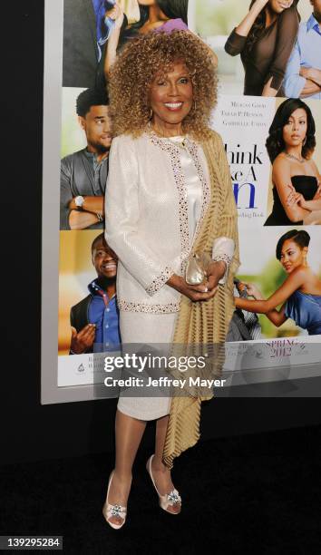 Ja'net DuBois arrives at the "Think Like A Man" Los Angeles Premiere at ArcLight Cinemas on February 9, 2012 in Hollywood, California.