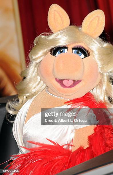 Miss Piggy arrives for "The Muppets" Los Angeles Premiere held at the El Capitan Theatre on November 12, 2011 in Hollywood, California.
