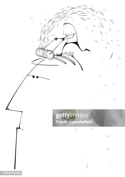 print - man mowing stock illustrations