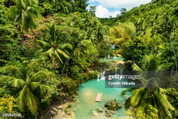 beautiful waterfalls in siquijor, philippines - siquijor islands stock pictures, royalty-free photos & images