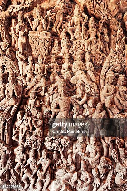 sanctuary of truth carving detail - paul wood stock pictures, royalty-free photos & images