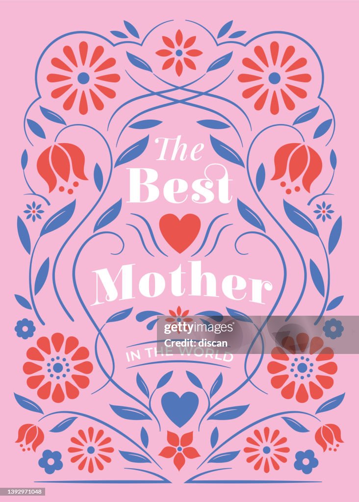 Mother’s Day Card with floral frame.