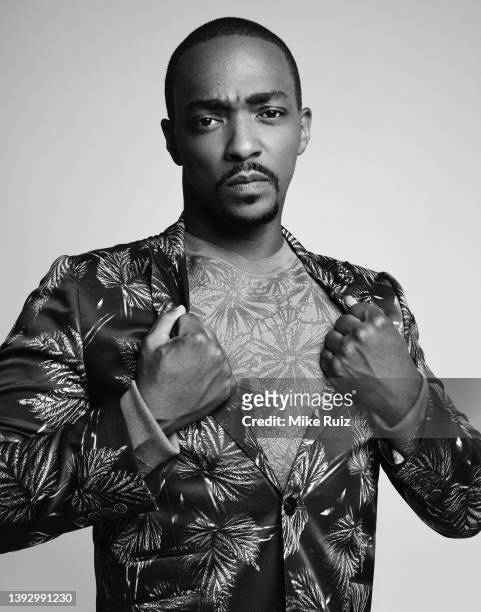 Actor Anthony Mackie is photographed for L'Officiel Australia on April 14, 2021 in New York City.