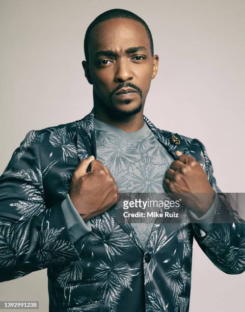 Actor Anthony Mackie is photographed for L'Officiel Australia on April 14, 2021 in New York City. PUBLISHED IMAGE.