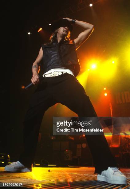 Kid Rock performs at Compaq Center on April 7, 2002 in San Jose, California.