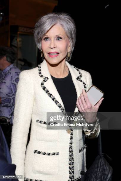 Jane Fonda attends the Hand and Footprint Ceremony honoring Lily Tomlin during the 2022 TCM Classic Film Festival at the TCL Chinese Theatre on April...