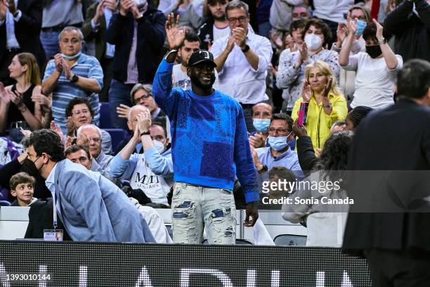 Usmane Garuba between the fans of Real Madrid during the Turkish Airlines EuroLeague Play Off Game 2 match between Real Madrid and Maccabi Playtika...