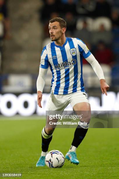 Harry Toffolo of Huddersfield Town during the Sky Bet Championship match between Huddersfield Town and Barnsley at John Smith's Stadium on April 22,...