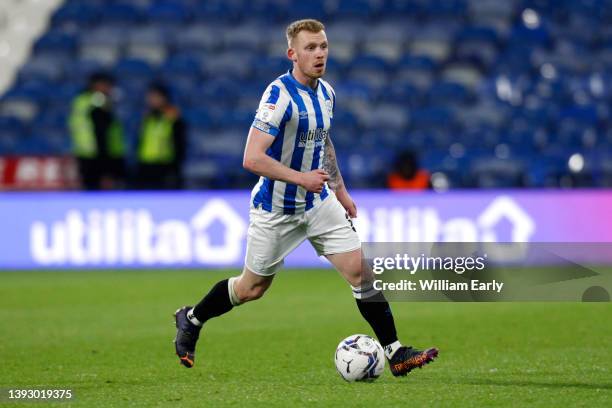 Lewis O'Brien of Huddersfield Town during the Sky Bet Championship match between Huddersfield Town and Barnsley at John Smith's Stadium on April 22,...