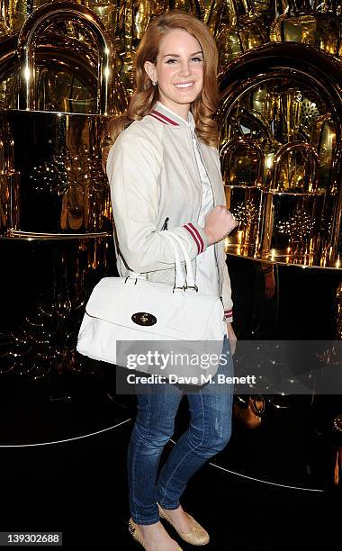 Singer Lana Del Rey arrives at the Mulberry Autumn/Winter 2012 show during London Fashion Week at Claridge's Hotel on February 19, 2012 in London,...