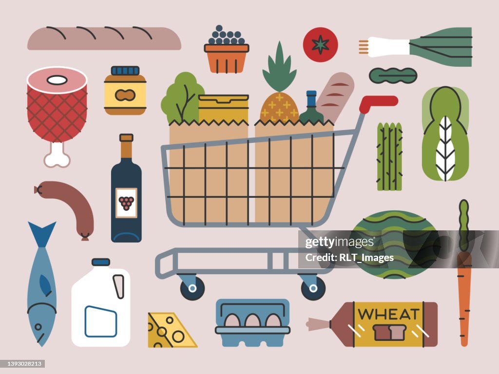 Groceries & Cart— Brightline Series