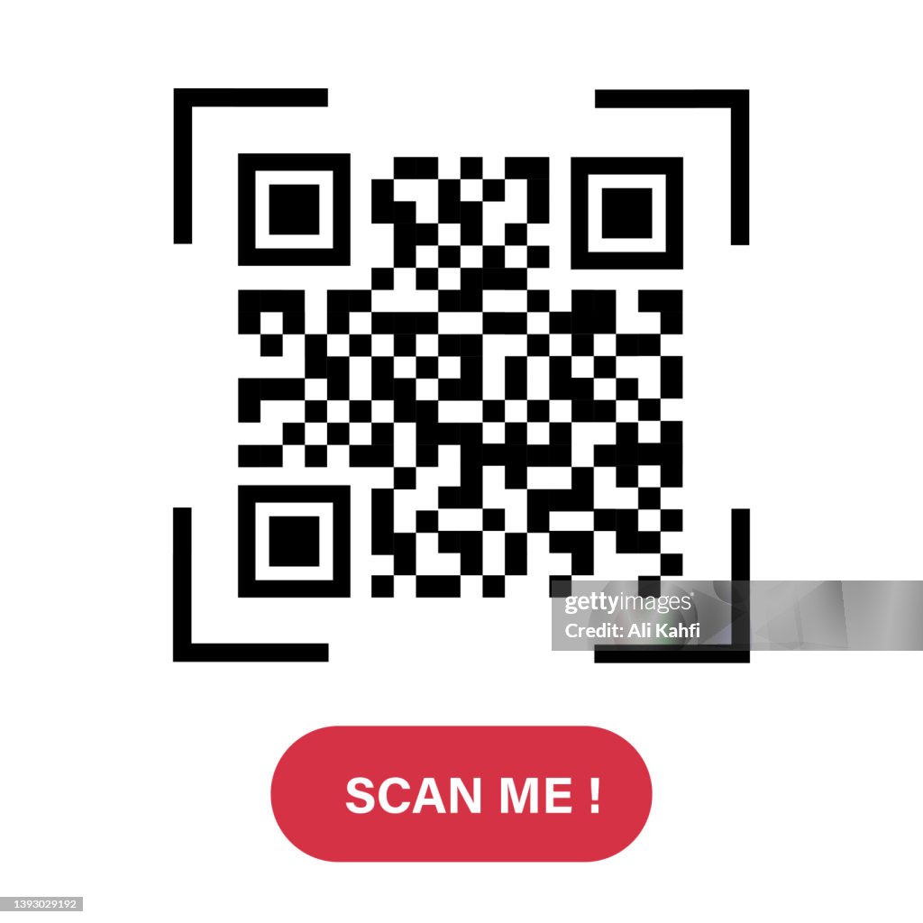 Qr Code Scan Label With Scan Me Text High-Res Vector Graphic - Getty Images